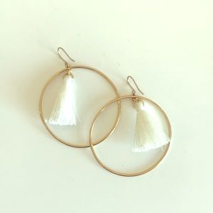 J. Crew hoop tassel earrings